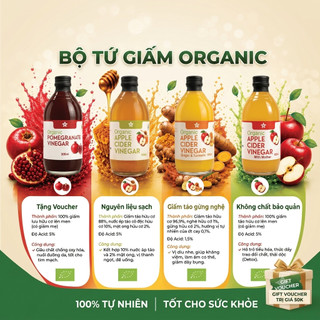 Giấm Hữu Cơ C’Lavie Nhập Khẩu Ý 500ml/1L Giấm Táo, Gừng Nghệ, Lựu