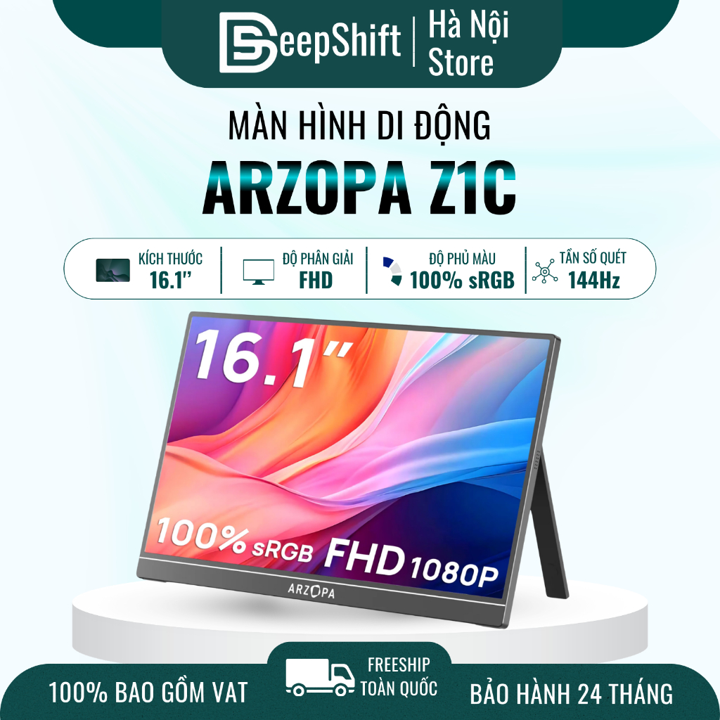 Màn Hình Di Động ARZOPA Z1C 16.1" IPS FHD | 100% sRGB | HDR | USB-C HDMI | Chính Hãng | Hỏa Tốc