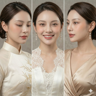 [ DAISYN ] N570 Bông tai 3 hạt Ngọc hạt trai chuôi mạ vàng 18k sang trọng cho nữ