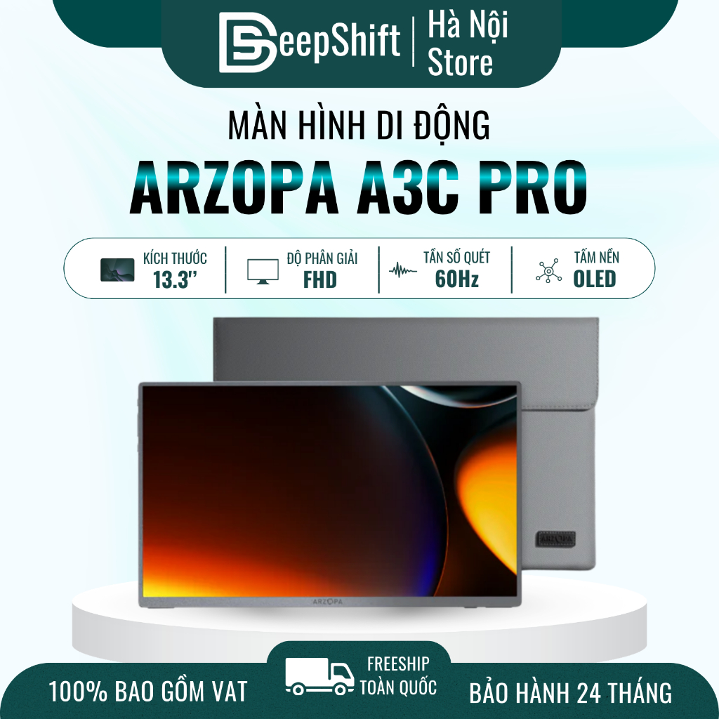 Màn Hình Di Động ARZOPA A3C Pro 13.3" OLED FHD | HDR10 | 100% DCI-P3 | USB-C | Chính Hãng | Hỏa Tốc