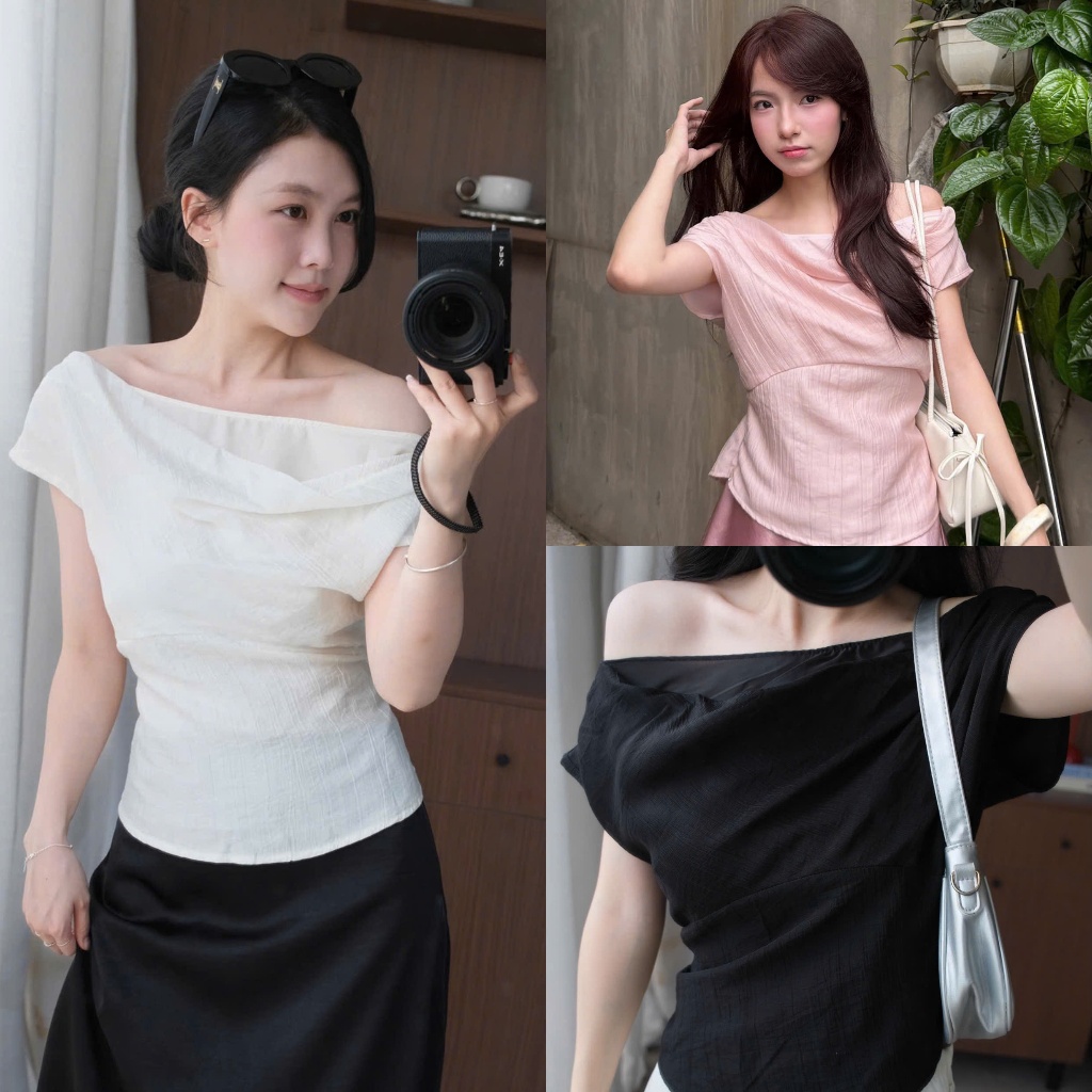 Olivia Top (TSW) Áo voan tơ mặc nhiều kiểu kéo khóa cạnh Nữ the.sweaterweather