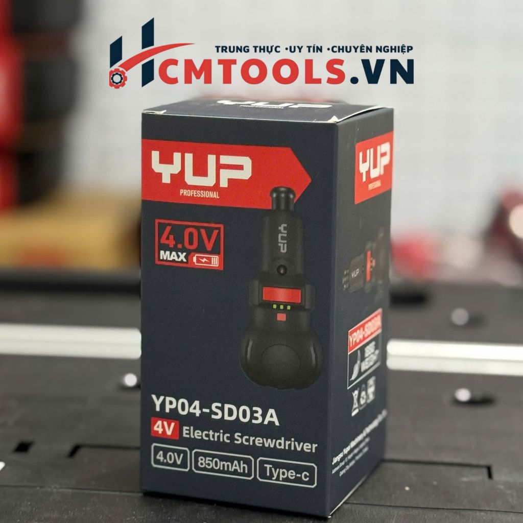 Tua Vít Pin YUP YP04- SD03A 4V 10Nm Pin 2000mAh Sạc Type-C, 3 cấp tốc độ và Lực siết thủ công : 8 Nm