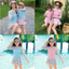 Set bơi bé gái áo dài tay+chân váy sz 10-60kg, đồ bơi mẹ bé chất thun bơi co giãn 4c