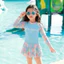Set bơi bé gái áo dài tay+chân váy sz 10-60kg, đồ bơi mẹ bé chất thun bơi co giãn 4c