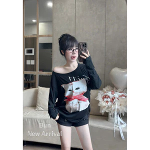 Set quân sooc + áo thun giấy lệch vai