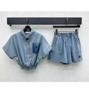 Set bộ jeans mm áo chun eo + sooc #sieucappp