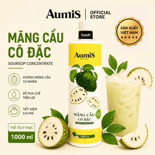 Mứt Mãng Cầu Xiêm Aumis 1 Lít - Cô Đặc - Pha Sinh Tố, Trà Trái Cây, Đậm Vị Cho Quán Cafe F&B