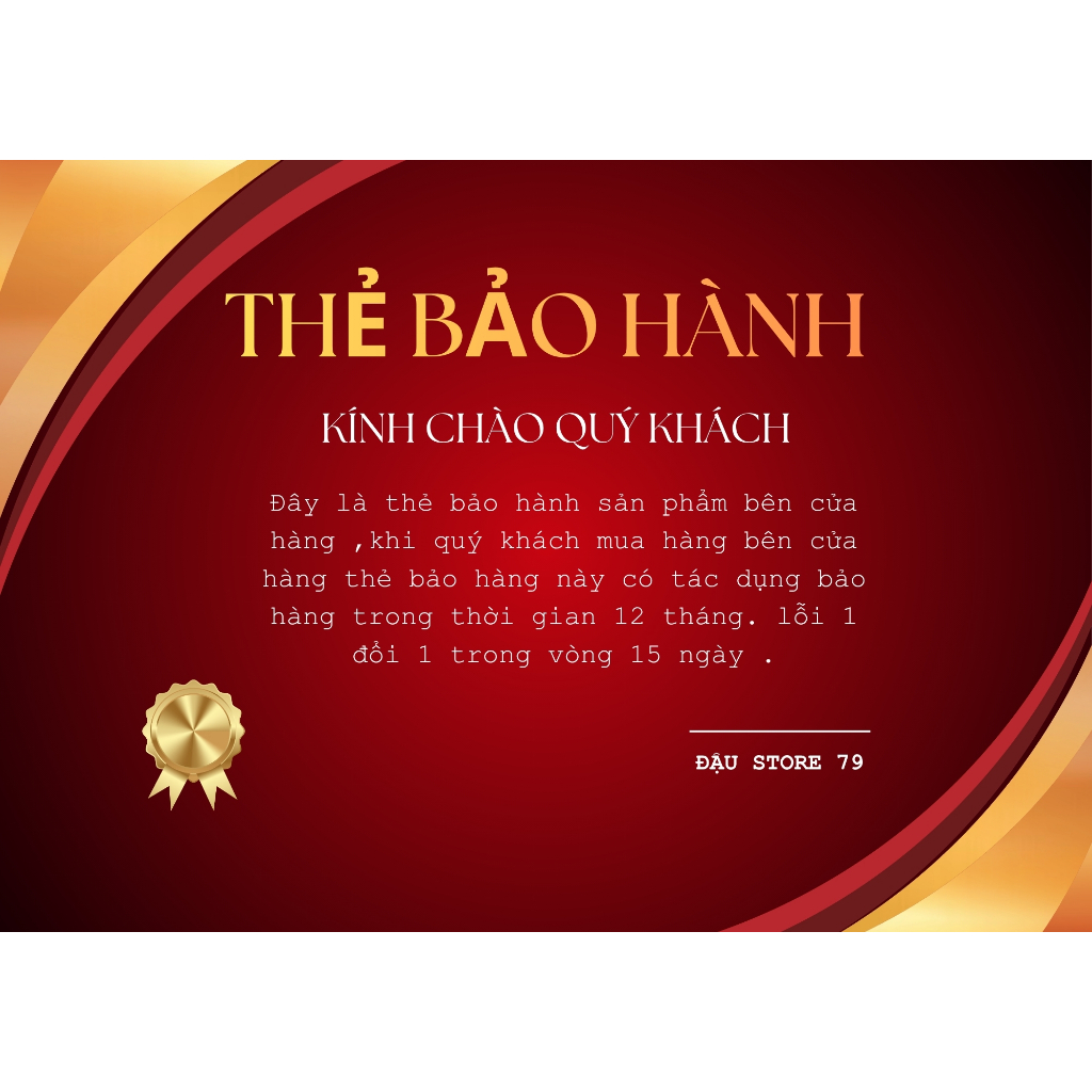 THẺ BẢO HÀNH CỦA SHOP ĐẬU STORE79. CHÂN ĐẾ CHUYỂN ĐỔI
