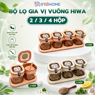 Bộ Hũ Đựng Gia Vị Hiwa Châu Hưng 2/3/4 Hũ 400ml, Hộp Đựng Gia Vị Nhựa Cao Cấp Có Nắp Kín, Bảo Quản Thực Phẩm Tiện Lợi