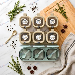 Bộ Hũ Đựng Gia Vị Hiwa Châu Hưng 2/3/4 Hũ 400ml, Hộp Đựng Gia Vị Nhựa Cao Cấp Có Nắp Kín, Bảo Quản Thực Phẩm Tiện Lợi
