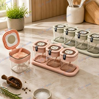 Bộ Hũ Đựng Gia Vị Hiwa Châu Hưng 2/3/4 Hũ 400ml, Hộp Đựng Gia Vị Nhựa Cao Cấp Có Nắp Kín, Bảo Quản Thực Phẩm Tiện Lợi
