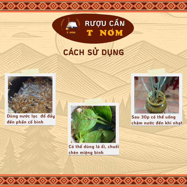 R ượu Cần T Nơm Ủ Thủ Công Truyền Thống 9 Lít ( nhóm từ 15 người) + 1 cặp ống hút