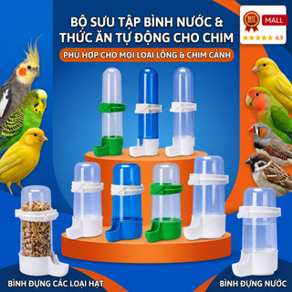 Bình Ăn Uống Tự Động Cho Chim Cảnh Chống Rò Rỉ, Dễ Tháo Vệ Sinh | Cho Vẹt, Yến Phụng, Lovebird