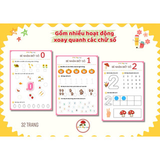 [Kèm file lá bút tô xoá] Phiếu bài tập Nhận biết số - Đếm lượng Chụp lượng Suri Mommy
