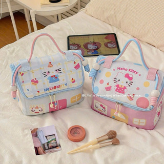 Túi Đựng Mỹ Phẩm Hello Kitty  Form Hộp🌷🐰 | Túi Makeup Cosmetic Bag Cỡ Lớn Đựng Skincare,Mỹ Phẩm,Đồ Cá Nhân Du Lịch