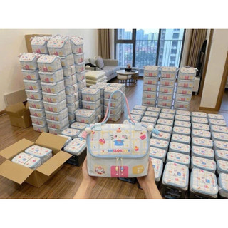 Túi Đựng Mỹ Phẩm Hello Kitty  Form Hộp🌷🐰 | Túi Makeup Cosmetic Bag Cỡ Lớn Đựng Skincare,Mỹ Phẩm,Đồ Cá Nhân Du Lịch
