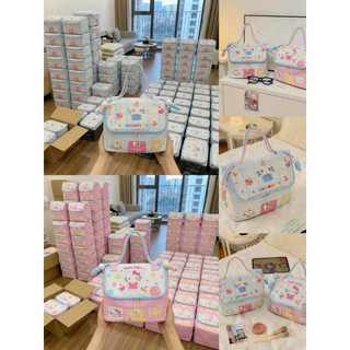 Túi Đựng Mỹ Phẩm Hello Kitty  Form Hộp🌷🐰 | Túi Makeup Cosmetic Bag Cỡ Lớn Đựng Skincare,Mỹ Phẩm,Đồ Cá Nhân Du Lịch