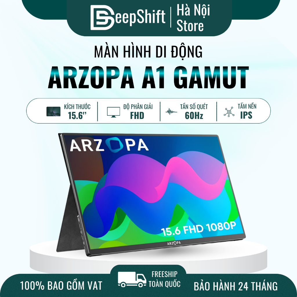 Màn Hình Di Động ARZOPA A1 Gamut 15.6" IPS FHD | HDR10 | Bao Da | USB-C HDMI | Chính Hãng | Hỏa Tốc