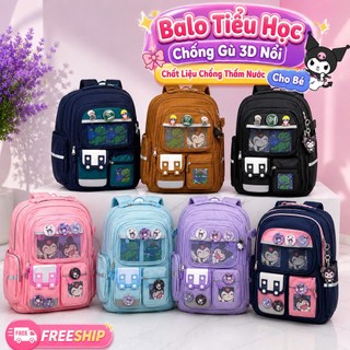 Balo Chống Gù In Hình Kuromi Hot Hit 2026 🎒 Balo Tiểu Học Chống Gù 3D Nổi Chống Thấm Nước Siêu Nhẹ