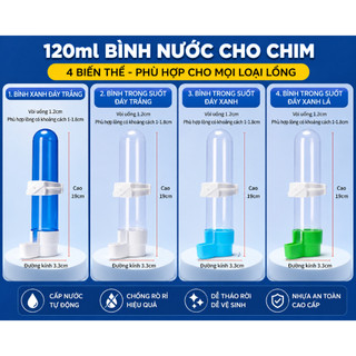 Bình Ăn Uống Tự Động Cho Chim Cảnh Chống Rò Rỉ, Dễ Tháo Vệ Sinh | Cho Vẹt, Yến Phụng, Lovebird