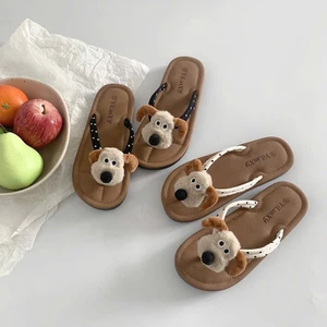 Dép Tông Hình Con Chó Nữ Dép Xỏ Ngón Dễ Thương Chống Trượt Dép Đi Trong Nhà Đi Biển Phong Cách Hàn Quốc