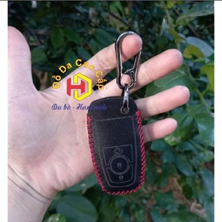 [Thương hiệu] Bao da chìa khóa Ford Ecosport, Everest, Ranger, Raptor bằng da bò, kèm tặng móc khóa