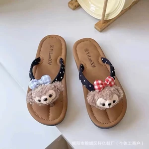 Dép Hình Khỉ Nữ Dép Quai Ngang Dễ Thương Chống Trượt Dép Đi Trong Nhà Đi Biển Phong Cách Hàn Quốc