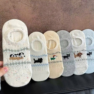 Combo 10 Tất Nữ Cotton Mèo Cún 🐈Phong Cách Hàn Quốc | Vớ Lười Chống Tuột Gó,Thoáng Khí Đi Sneaker Giày Búp Bê, Giày Lười