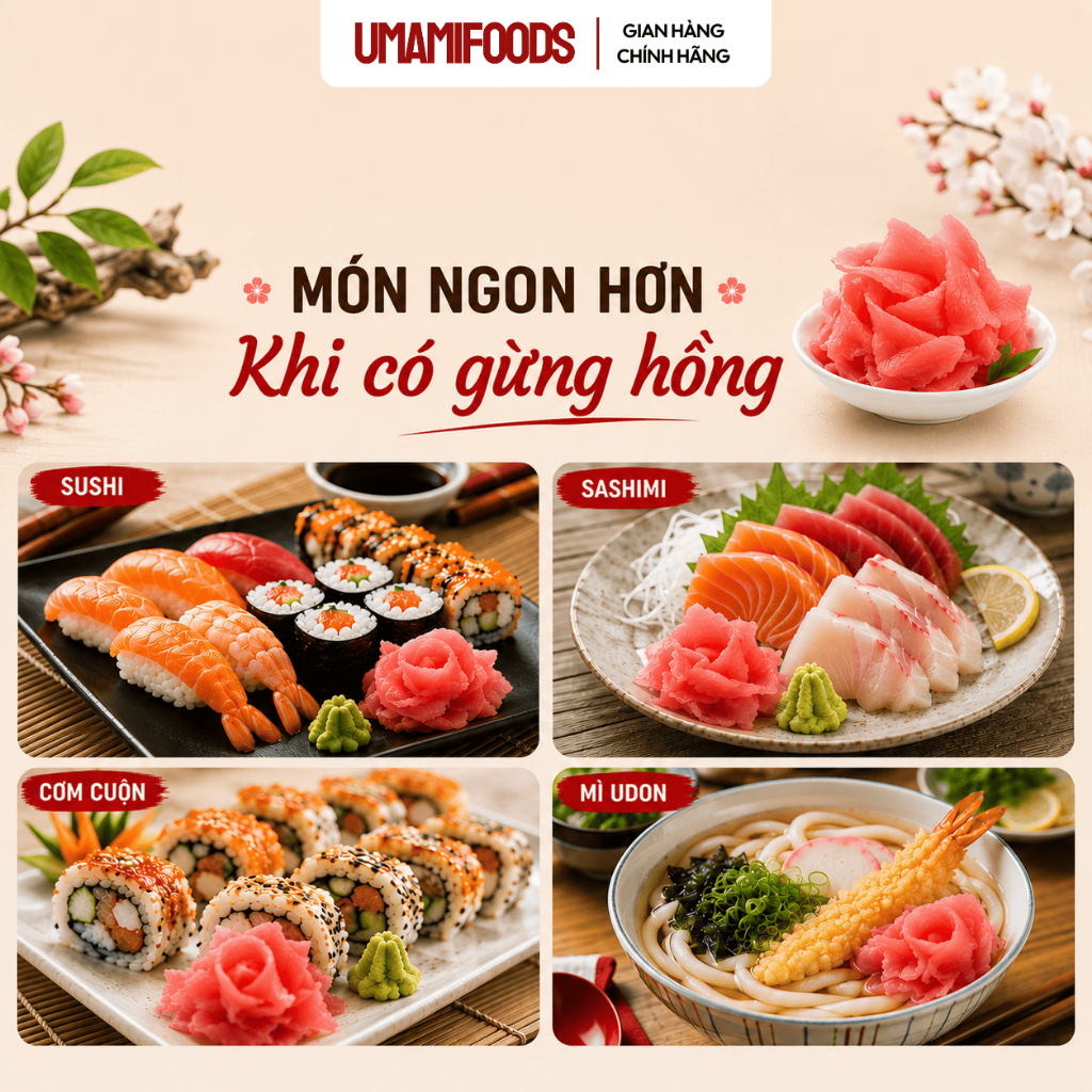 Gừng Hồng Ngâm Chua 1.5kg | Gừng Ngâm Sushi Thái Lan | Gừng Lát Ăn Kèm Sushi Sashimi