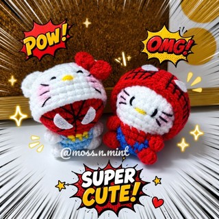 - SẴN - MÓC KHOÁ LEN handmade Hello Kitty Spiderman cosplay
