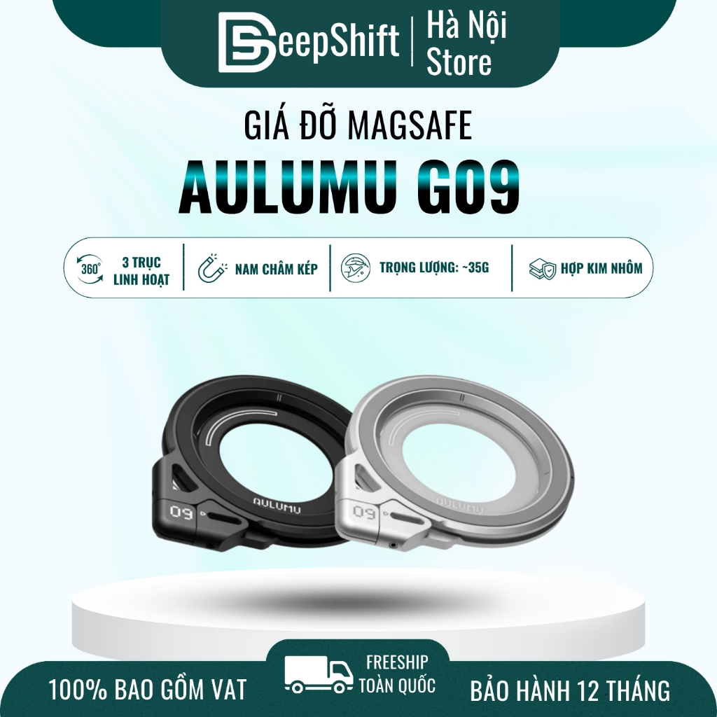 Giá Đỡ Từ Tính Aulumu G09 Magnetic Stand Xoay 360° 3 Trục – Gập Gọn, Nam Châm 2 Mặt