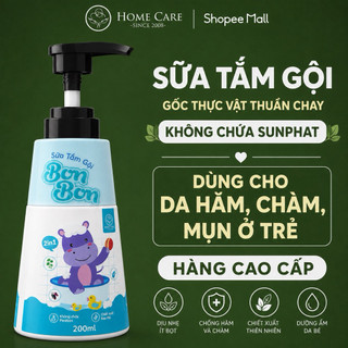 Sữa tắm gội Cho da bé Chàm sữa Bon Bon Không chứa Gốc SUNFAT ÍT BỌT, sạch sâu chính hãng Home Care