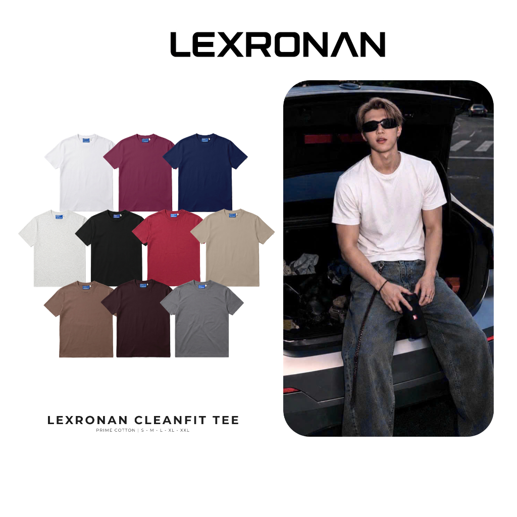 Áo Thun Nam Trơn Cleanfit LEXRONAN Form Gọn Tôn Dáng Vải Cotton Co Giãn Mát Mịn Basic Dễ Phối Đồ # ATCF01