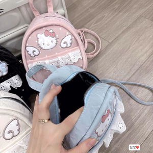 🎀🎀Balo mini siu đẹp da nhung thêu họa tiết mèo kitty BABU