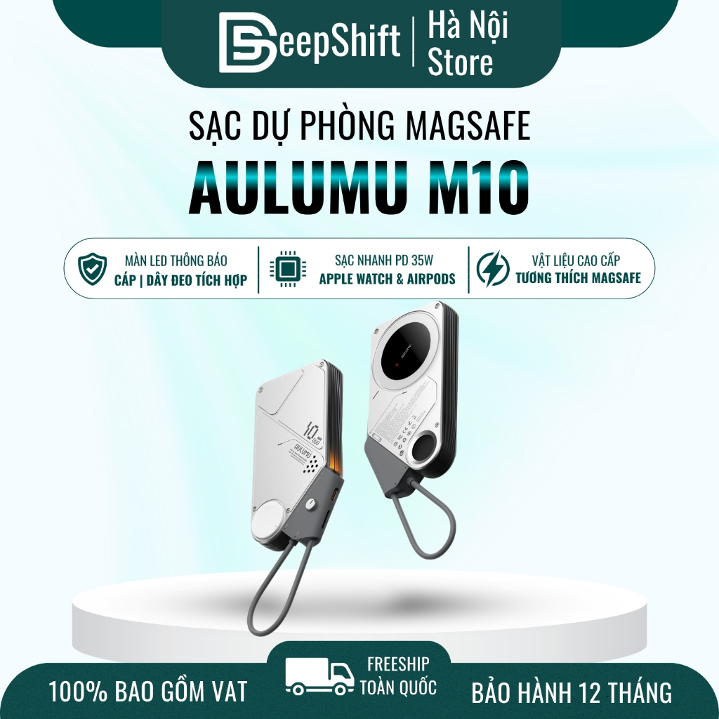Sạc dự phòng Aulumu M10 10000mAh Multi-Charging Dual-Mag