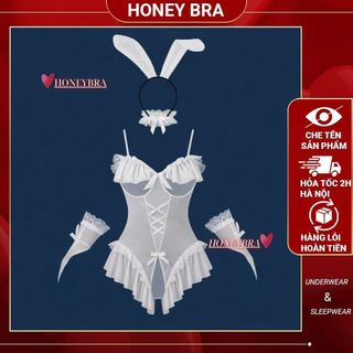 Đồ Ngủ Nữ Gợi Cảm Quyến Rũ JS11 Bodysuit Bunny Đồ Thức Ren Lưới Sexy Bunny Girl Outfit HoneyBra