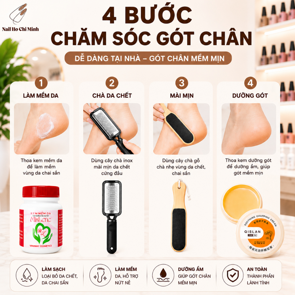 [SẢN PHẨM TRỢ GIÁ] Combo 4 món chà gót chân dành cho chị em làm tại nhà