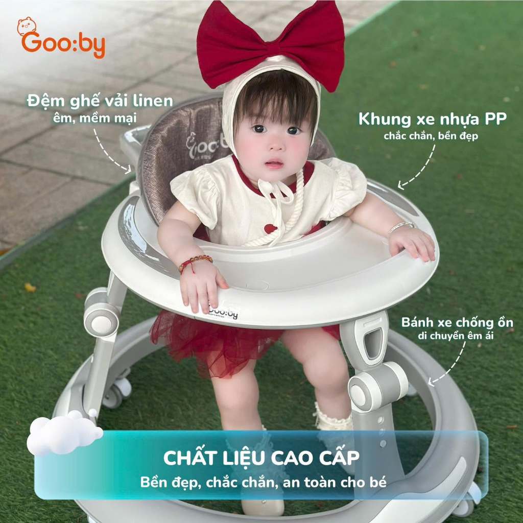 Xe Tròn Tập Đi Gooby mã 603TD vừa làm xe tập đi vừa làm xe đẩy chân