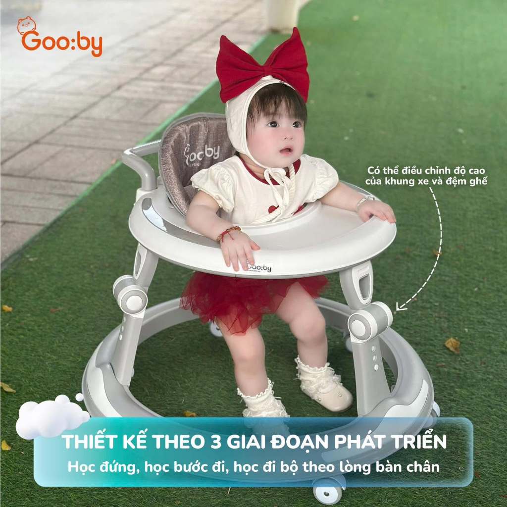 Xe Tròn Tập Đi Gooby mã 603TD vừa làm xe tập đi vừa làm xe đẩy chân