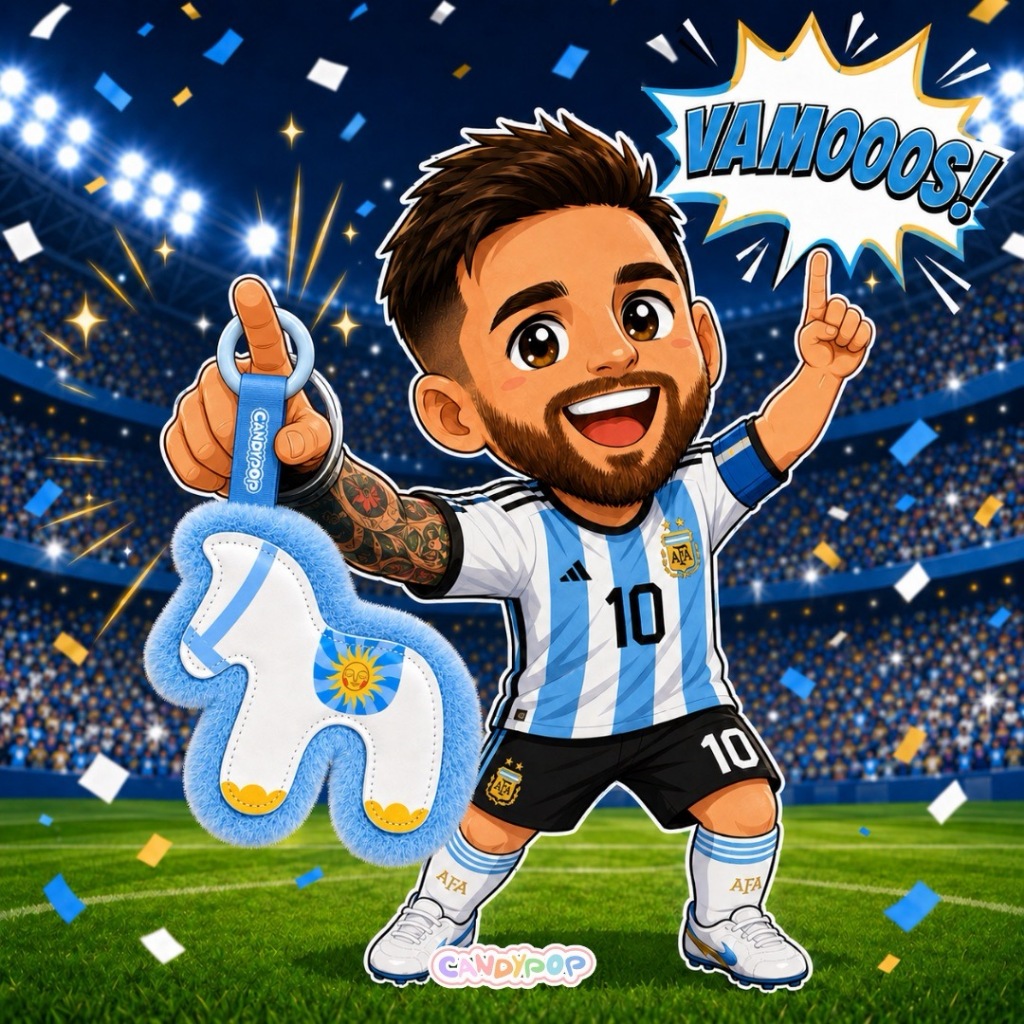 Móc khóa charm ngựa Bóng Đá bằng da phối lông mịn - Phụ kiện treo túi xách ba lô cá tính - Quà tặng fan bóng đá