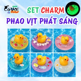 [ĐỘC QUYỀN] Set Charm Phao Vịt Phát Sáng Glow Resin Trang Trí Dép Mùa Hè Cute Có Bán Lẻ Từng Mẫu Nhiều Màu Cao Cấp