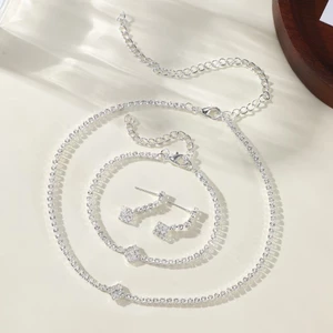 Bộ trang sức dây chuyền lắc tay bông tai nữ thời trang