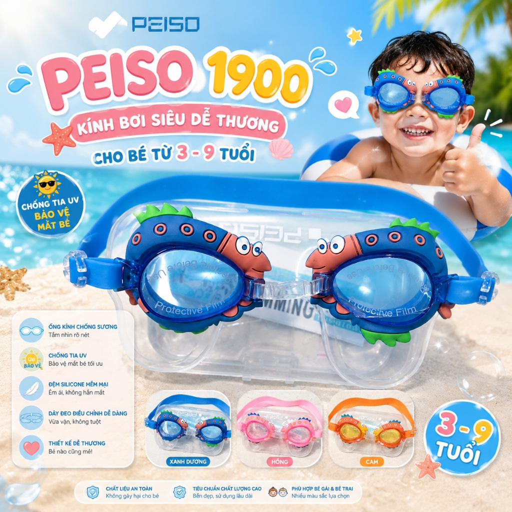 Kính Bơi Trẻ Em Cao Cấp Nhiều Màu Giá Rẻ | Chống Nước Cực Tốt | Chống Mờ | Nhìn Cực Trong | Cho Bé 2-12 Tuổi