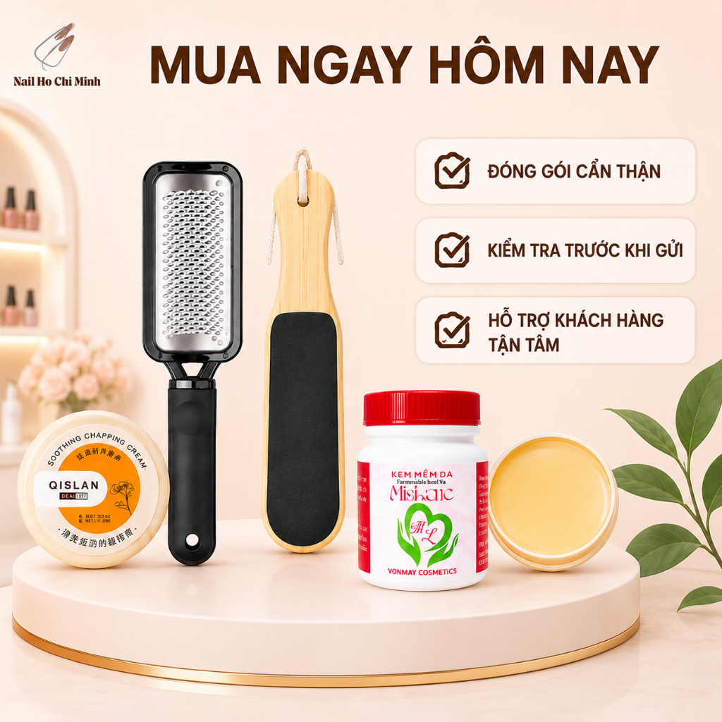 [SẢN PHẨM TRỢ GIÁ] Combo 4 món chà gót chân dành cho chị em làm tại nhà