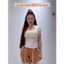 Áo Tay Ngắn Body Cổ Chữ U chất cotton mỏng màu trắng kem