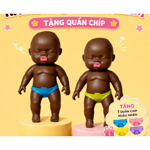 Búp Bê Da Nâu Cho Bé Gái, Đồ Chơi Nhập Vai Chăm Sóc Em Bé, Quà Tặng Dễ Thương