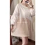 2Soonsumff Đầm babydoll dáng ngắn xòe tay dài bồng cổ tròn kèm quần short ngắn màu hồng ngọt ngào phong cách ulzzang nữ