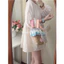 2Soonsumff Đầm babydoll dáng ngắn xòe tay dài bồng cổ tròn kèm quần short ngắn màu hồng ngọt ngào phong cách ulzzang nữ