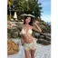 2Soonsumff Bikini 3 mảnh buộc dây phối ren kèm khăn ren sexy, bộ đồ bơi cao cấp đi biển cho nữ