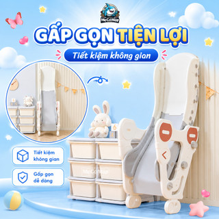 Cầu Trượt Cho Bé Hình Ô Tô, Cầu Trượt Cho Bé Loại To Kèm Bóng Rổ Và Ném Vòng Cho Bé Rèn Luyện Thể Chất KS03